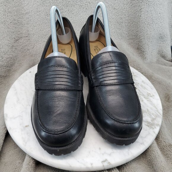 Eastland Shoes Womens Size 8.5 Black Leather Newbury Chunky Loafers - Picture 5 of 10